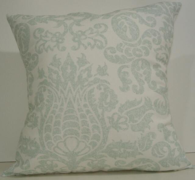 New 18x18 Inch Designer Handmade Pillow Cases in Blue/Green & White