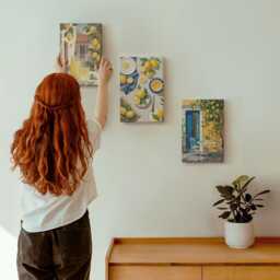 Canvas Set Of 3 - Lemon Garden With Lemons & Drinks On The Table, Yellow Wall Art, Food Decor - thumbnail 3