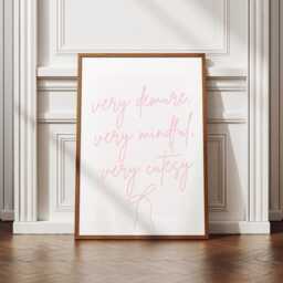 Very Demure, Very Mindful, Cutesy - 10 Poster Trend Quote Print, Soft Girl Decor, Preppy Home Coquette Aesthetic, Modern Art - thumbnail 2