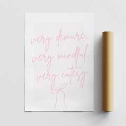Very Demure, Very Mindful, Cutesy - 10 Poster Trend Quote Print, Soft Girl Decor, Preppy Home Coquette Aesthetic, Modern Art - thumbnail 3