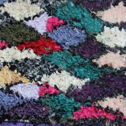 Ddp_Hand Knotted Wool Boucherouite Rug Bohemian Moroccan Rag Rug - 4.7Ft X 2.4Ft - thumbnail 3