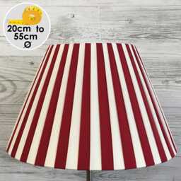 Handmade Red & Cream Striped Ribbon Lampshade, Empire Lamp Shade