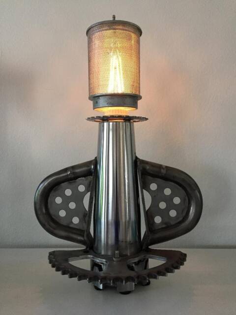 Rocket, Jet, Motorcycle, Steampunk Inspired Accent Lamp - image 1