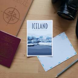 Iceland Glacier Lagoon Poster - Retro Style Travel Print - thumbnail 3