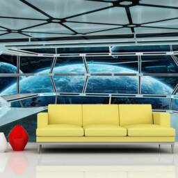 Wall Mural Sci-Fi Photo Art Futuristic Spaceship Fantastic Interioir Self-Adhesive Wallpapers Of Starship Interior - thumbnail 3