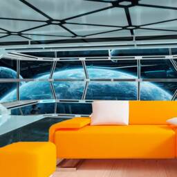Wall Mural Sci-Fi Photo Art Futuristic Spaceship Fantastic Interioir Self-Adhesive Wallpapers Of Starship Interior - thumbnail 2