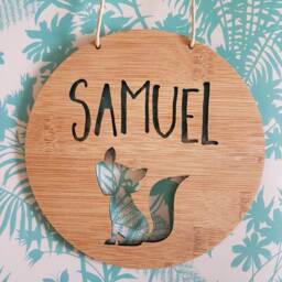 Personalised Wooden Wall/Door Hanging - Fox-Wall Hanging-Wall Art-Wooden Sign-Custom-Kids Gift-Baby Gift-Lasercut-Personalized-Woodland - thumbnail 3