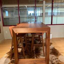 Walnut Bar Table, High Dining Modern Walnut Table - thumbnail 3