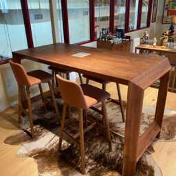 Walnut Bar Table, High Dining Modern Walnut Table - thumbnail 2