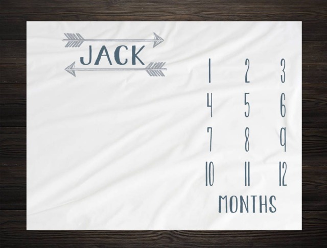 Baby Milestone Blanket Month Growth Tracker Fleece Shower Tribal Newborn Gift Minky Boy Rustic Nursery - image 1