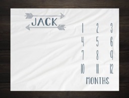 Baby Milestone Blanket Month Growth Tracker Fleece Shower Tribal Newborn Gift Minky Boy Rustic Nursery - thumbnail 1