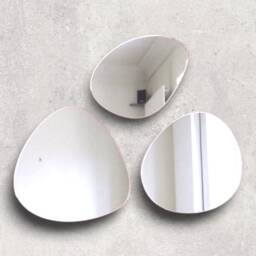 Pebble Acrylic Mirror Set Engraved Wall Art, Many Sizes - thumbnail 3