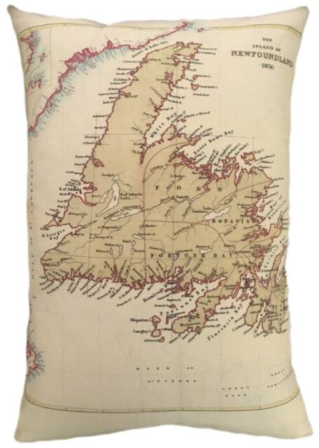 Newfoundland Vintage Map Pillow - Free Shipping - image 1