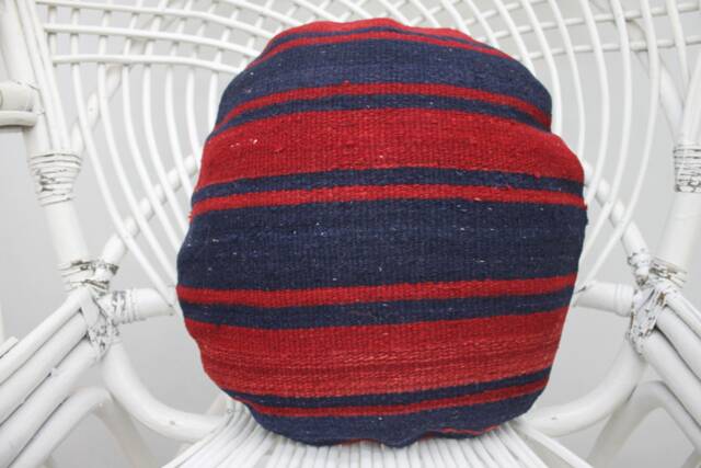 Kilim Pillow, Turkish Pillow Covers, 16x16 Pink Striped Case, Boho Chic 195 - image 1
