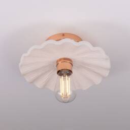 Kapok Organic Ceramic Ceiling Light Matte White Striped 10.5 - thumbnail 2