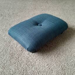 Handmade Midnight Blue Little Footstool Small Upholstered Desk Footrest