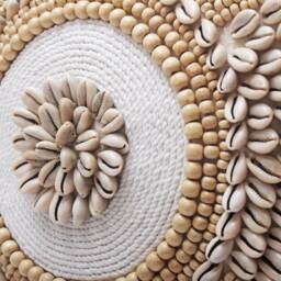White Embroidered Pillow Cover, Cotton Cushion With Kauri Shells, Handmade Coastal Decor - thumbnail 3