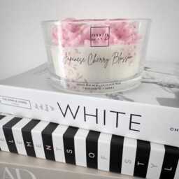 Japanese Cherry Blossom Candle, Handcrafted Botanical Cocosoy Candle, Floral Gift Candle With Sakura Blossom Petals, 430 Grams. Mum Gift - thumbnail 2
