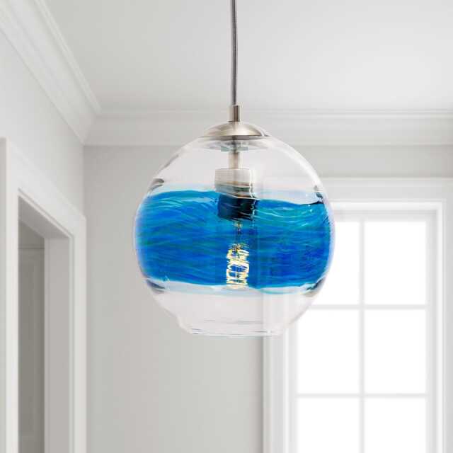 Ocean Aurora Pendant Light Hand Blown Glass Made To Order - image 1