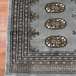 2x3 Silver Color Bokhara Rug - Washable Small Wool Living Room Hand Knotted Doormat Bathmat - thumbnail 3