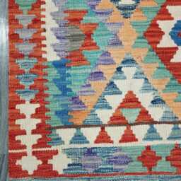 Classic Rug, Handmade Artisan Afghan Turkish Scandinavian Navajo Bohemian Wool Flatweave Multicolour Kilim Rug 168x96 cm - thumbnail 4