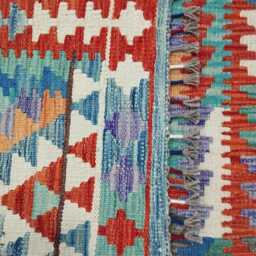Classic Rug, Handmade Artisan Afghan Turkish Scandinavian Navajo Bohemian Wool Flatweave Multicolour Kilim Rug 168x96 cm - thumbnail 3