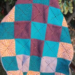 Blanket Baby - Plaid Baby Bed - Handmade - Hook/ Wool/ Multicolored - thumbnail 3