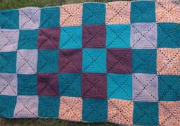 Blanket Baby - Plaid Baby Bed - Handmade - Hook/ Wool/ Multicolored