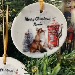 Personalised Woodland Fox Christmas Stocking, Linen Gift Bag - thumbnail 4