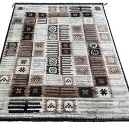 Hand-Knotted Moroccan Beni Ourain Rug, 100% Natural Wool, Modern Berber Carpet For Living Room - thumbnail 2