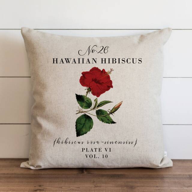 Hawaiian Hibiscus Pillow Cover - 18 X 20 Botanical Floral Spring Decor Summer Throw Garden - image 1