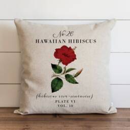 Hawaiian Hibiscus Pillow Cover - 18 X 20 Botanical Floral Spring Decor Summer Throw Garden - thumbnail 1