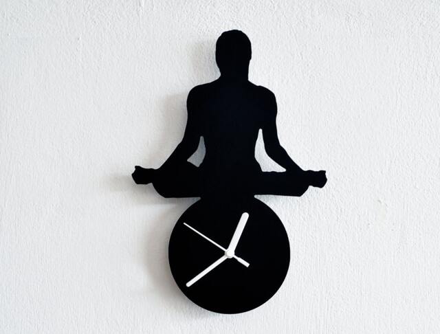 Yoga Buddhism Silhouette - Wall Clock - image 1