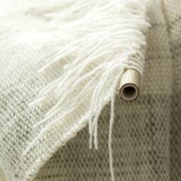 Surge - Handwoven Wool Wall Hanging Neutral Striped Tapestry Scandinavian Decor - thumbnail 4