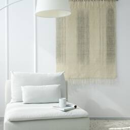 Surge - Handwoven Wool Wall Hanging Neutral Striped Tapestry Scandinavian Decor - thumbnail 2