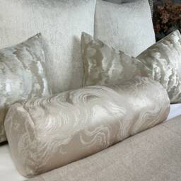 "Marble Cushion Bolster Including Insert For Bed Sofa Chair Pillow, Luxury Champagne - Cream Bedding , Luxury Pillow Accent 16""x6" - thumbnail 1