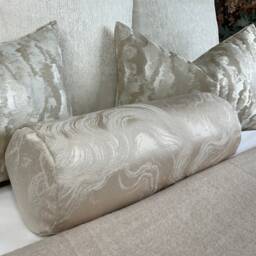 "Marble Cushion Bolster Including Insert For Bed Sofa Chair Pillow, Luxury Champagne - Cream Bedding , Luxury Pillow Accent 16""x6" - thumbnail 4