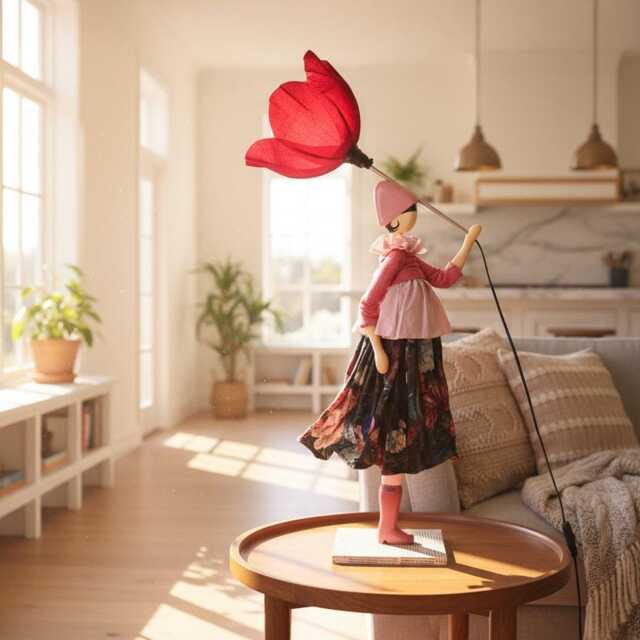 Dicentra Windswept Umbrella Lady Lamp - image 1