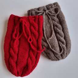 Handmade Knit Newborn Swaddle Sack, Baby Photo Prop - thumbnail 4