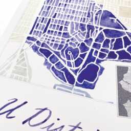 University District Seattle Neighborhood Map Watercolor Print Washington City Block Plan - Art Print Central Wall Local Realtor - thumbnail 3