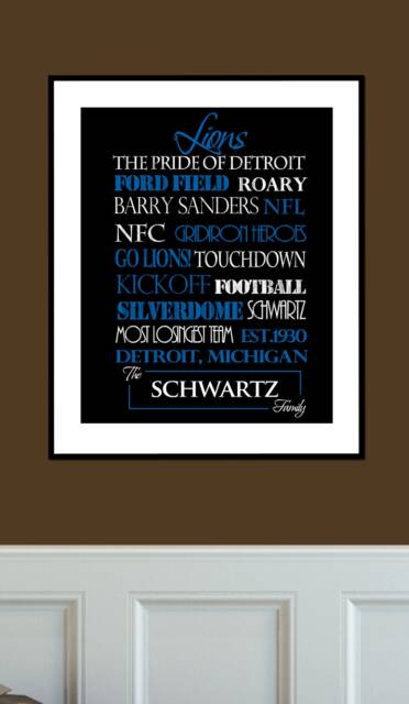 Detroit Lions Print Or Canvas Housewarming Gift For Couplevalentines Day Him - image 1