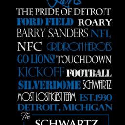 Detroit Lions Print Or Canvas Housewarming Gift For Couplevalentines Day Him - thumbnail 2