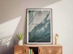 Basketball Court Textured Poster - Minimalsit Grainy Wall Art For Home Decoror Childrens Room, Painting-Like Print Sports Enthusiasts - thumbnail 1