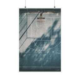 Basketball Court Textured Poster - Minimalsit Grainy Wall Art For Home Decoror Childrens Room, Painting-Like Print Sports Enthusiasts - thumbnail 3