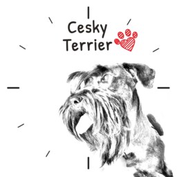 Cesky Terrier, Free Standing Mdf Floor Clock With An Image Of A Dog - thumbnail 2