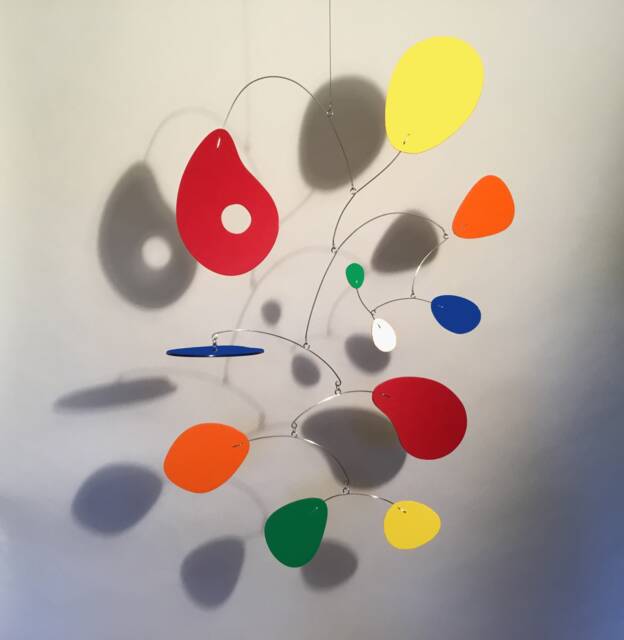 Jujumo Ml Art Mobile, Modern Colorful Hanging Sculpture - 27x16 Big Shaped Petals Home Decor - image 1