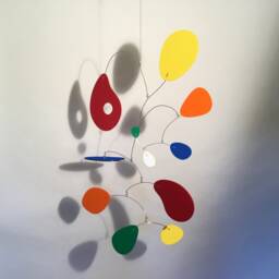 Jujumo Ml Art Mobile, Modern Colorful Hanging Sculpture - 27x16 Big Shaped Petals Home Decor - thumbnail 3
