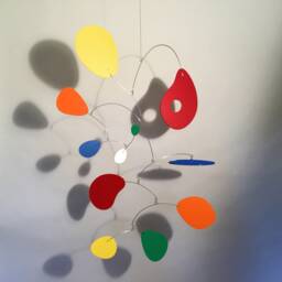 Jujumo Ml Art Mobile, Modern Colorful Hanging Sculpture - 27x16 Big Shaped Petals Home Decor - thumbnail 4