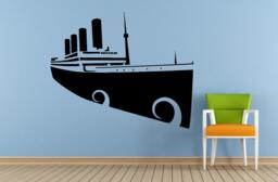 Titanic Big Boat Old Ship Yat Liner Ocean Sea Lake River Transport Nautical Wall Decal Vinyl Sticker Mural Room Decor L1706 - thumbnail 1