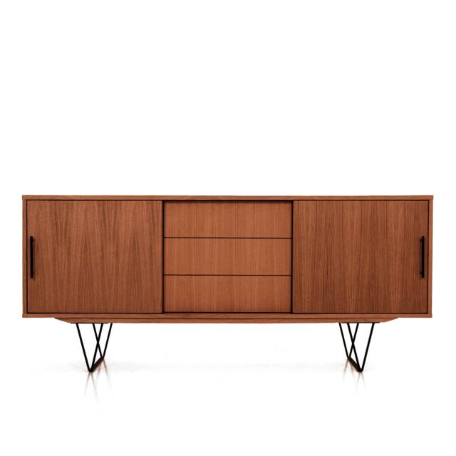 Mid-Century Sideboard, Dresser, Commode, Credenza Made Of Oak Vaneer - Teak Colour Livlo T-S05 - image 1